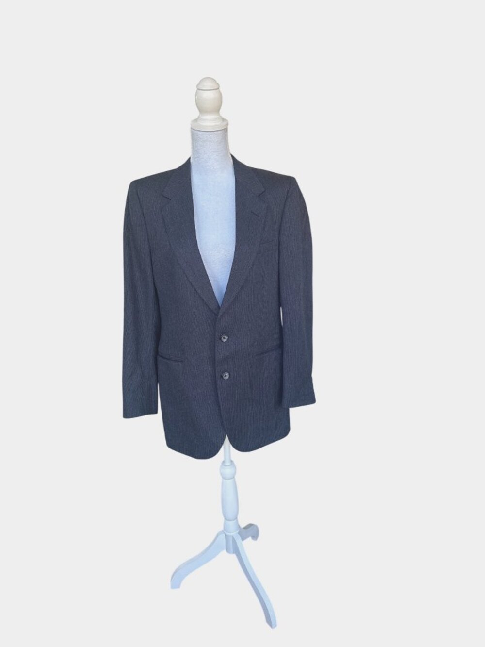 Halston Mens Two-Button Blazer Navy Classic Fit Lined Timeless Look